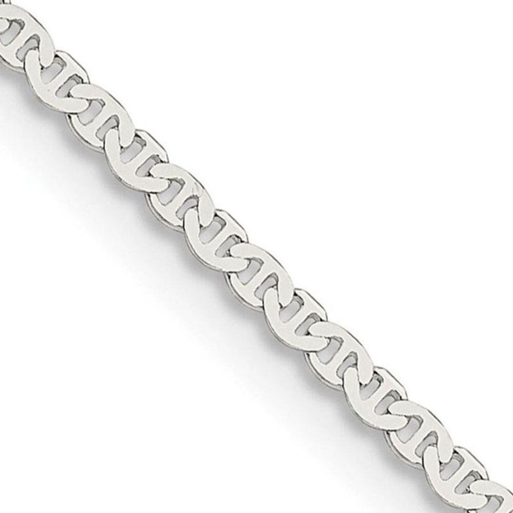 1.8mm Sterling Silver Solid Flat Anchor Chain Anklet, 10 Inch